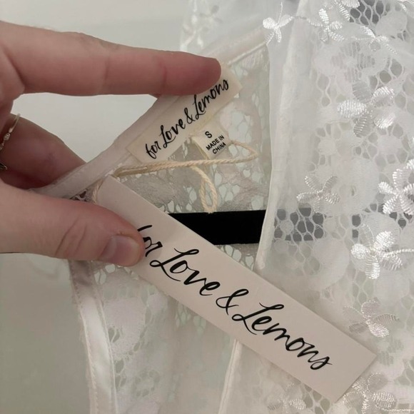 For Love & Lemons Santo Lace Embroidered Romper Small Collared Bridal NWT - Picture 3 of 4